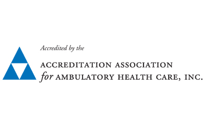 "Accredited by the Accreditation Association for Ambulatory Health Care, Inc." logo