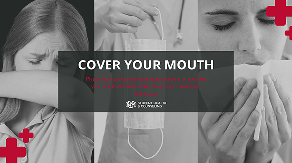 Prevent spread of disease. Cover your mouth to sneeze or cough. Person sneezes into her arm.