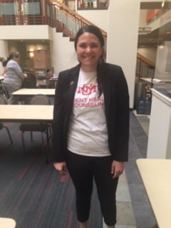 Tiffany Martinez-Durant poses at the SHAC Flu Shot Clinic at the SUB.