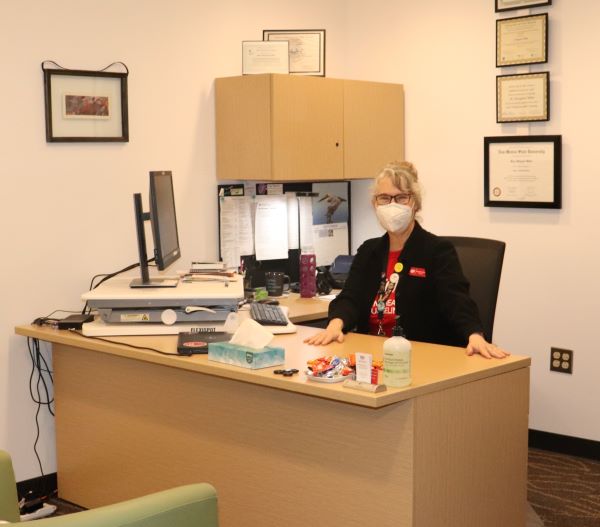 SHAC counselor inside her office.