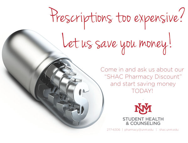 Prescriptions too expensive? Talk to us about the SHAC Pharmacy Discount.