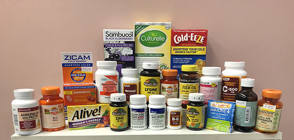 Vitamin/Herbal OTC items include Cold-EEZE, zinc, vitamin C, echinacea, etc.