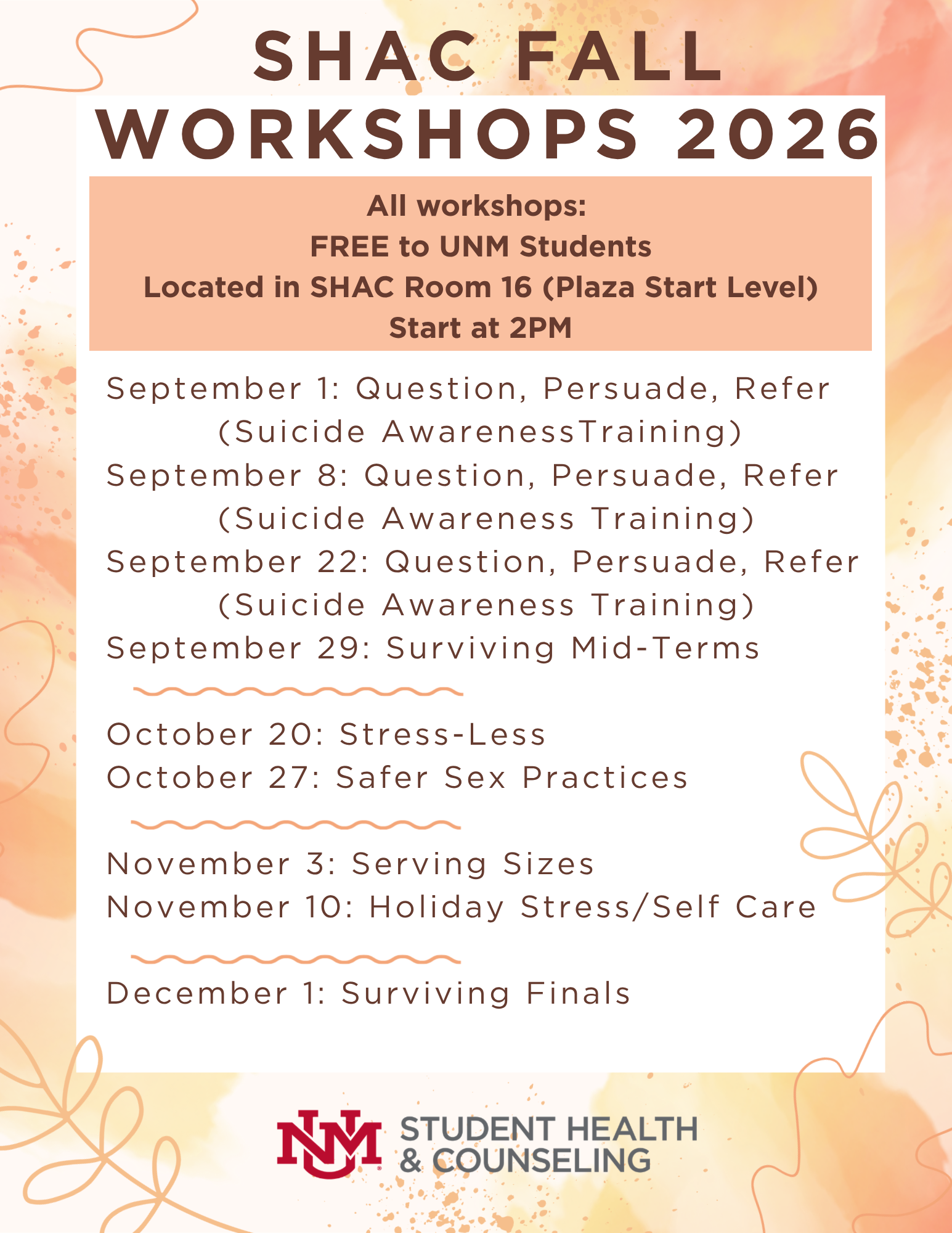 Fall 2026 workshop